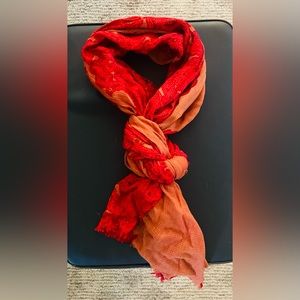 Vibrant Orange and Red Scarf
